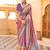 Mauve woven design jaali silk blend banarasi saree
