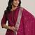 women round neck regular straight kurta with trousers & dupatta