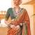 Rust woven design jaali silk blend banarasi saree