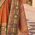 Rust woven design jaali silk blend banarasi saree