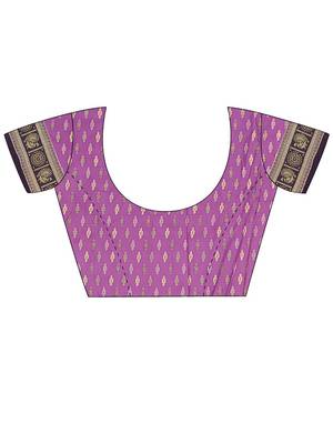 Lavender woven design jaali silk blend banarasi saree 5