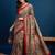 Black ethnic motifs woven design banarasi saree with unstitched blouse piece