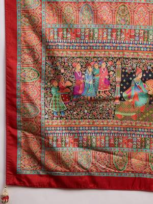 Black ethnic motifs woven design banarasi saree with unstitched blouse piece 5