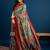 Blue kalamkari woven design banarasi saree