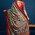 Blue kalamkari woven design banarasi saree