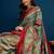 Blue kalamkari woven design banarasi saree