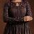 womens blue printed cotton anarkali kurta with churidar & dupatta