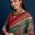 Blue kalamkari woven design banarasi saree