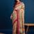 Beige ethnic motifs printed banarasi saree