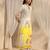 off white printed muslin straight suit set with dupatta