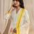 off white printed muslin straight suit set with dupatta
