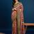 Peach ethnic motifs banarasi saree with unstitched blouse piece