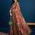 Peach ethnic motifs banarasi saree with unstitched blouse piece