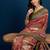 Peach ethnic motifs banarasi saree with unstitched blouse piece
