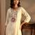 women ethnic motifs embroidered regular thread work chanderi silk kurta with trousers & with dupatta