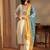 women ethnic motifs embroidered regular thread work chanderi silk kurta with trousers & with dupatta