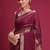 Purple woven design zari silk blend handloom saree