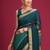 Teal woven design zari silk cotton handloom saree