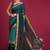 Teal woven design zari silk cotton handloom saree