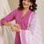 embroidered regular kurta with trousers & dupatta