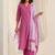 embroidered regular kurta with trousers & dupatta
