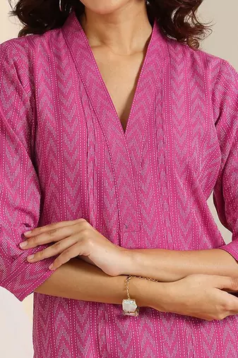 embroidered regular kurta with trousers & dupatta