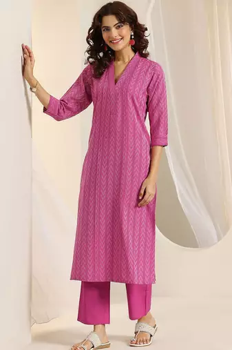 embroidered regular kurta with trousers & dupatta