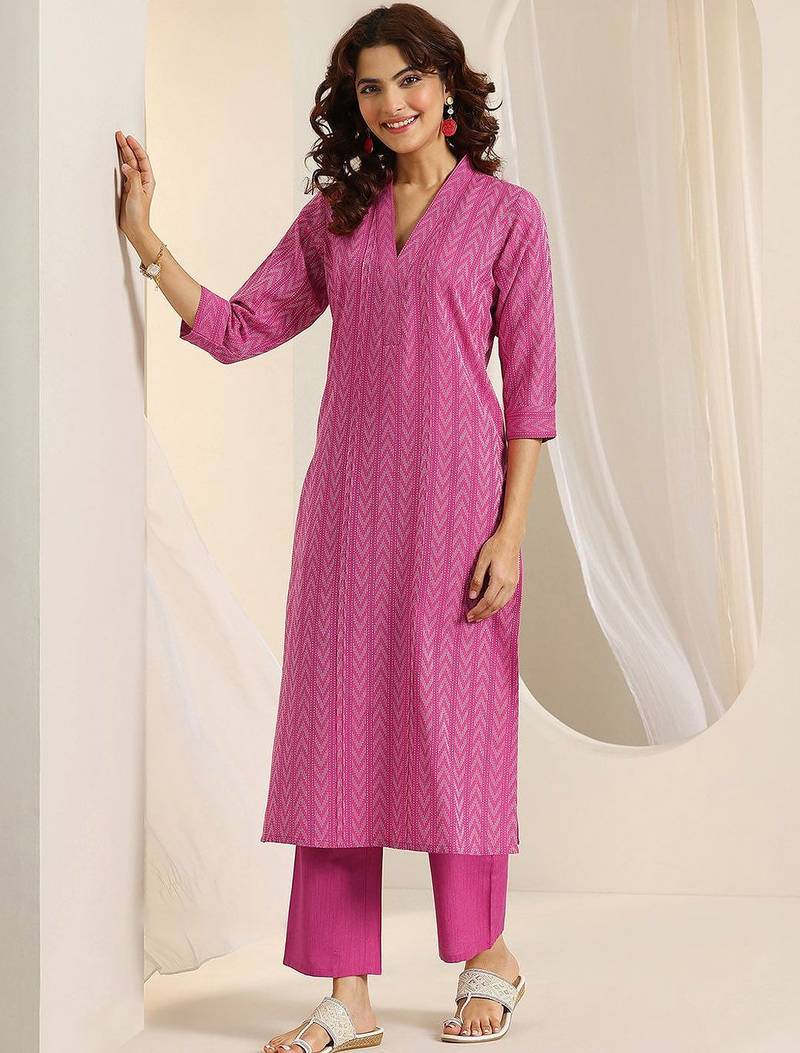 embroidered regular kurta with trousers & dupatta