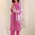 embroidered regular kurta with trousers & dupatta