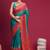 Teal woven design zari silk blend handloom saree