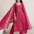 women ethnic motifs printed regular mirror work kurta with trousers & with dupatta
