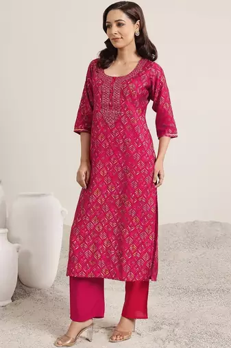 women ethnic motifs printed regular mirror work kurta with trousers & with dupatta