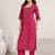 women ethnic motifs printed regular mirror work kurta with trousers & with dupatta