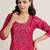 women ethnic motifs printed regular mirror work kurta with trousers & with dupatta