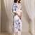 white floral printed chanderi silk straight suit set with dupatta