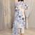 white floral printed chanderi silk straight suit set with dupatta