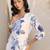 white floral printed chanderi silk straight suit set with dupatta
