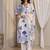 white floral printed chanderi silk straight suit set with dupatta