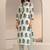 ivory floral printed straight cotton blend suit set