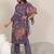 floral printed keyhole neck straight kurta with trousers & dupatta