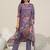 floral printed keyhole neck straight kurta with trousers & dupatta