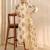 off white floral printed chanderi silk straight suit set with dupatta