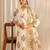 off white floral printed chanderi silk straight suit set with dupatta