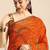 Orange orange woven design  georgette bhagalpuri saree