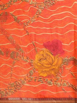 Orange orange woven design  georgette bhagalpuri saree 4
