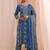 women ethnic motifs printed regular kurta with trousers & with dupatta