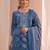 women ethnic motifs printed regular kurta with trousers & with dupatta