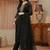libas black floral yoke design tissue straight suit set