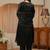 libas black floral yoke design tissue straight suit set