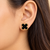 Anti-tarnish, beaded gold border, clover design, women's jewellery, stud back